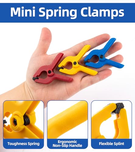 24 Pack Plastic Spring Clamps, 2.5 Inch Heavy Duty Spring Clips for Crafts & Professional Backdrop Clips & Woodworking