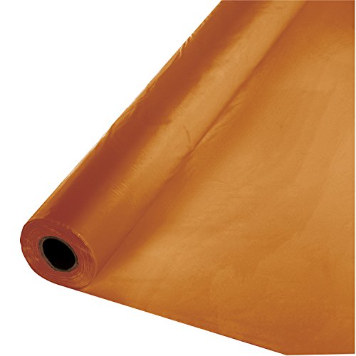 Creative Converting 323377 Touch of Color Plastic Table Banquet Roll, 100-Feet, Pumpkin Spice, 40" x 100' - color: Terracotta Orange