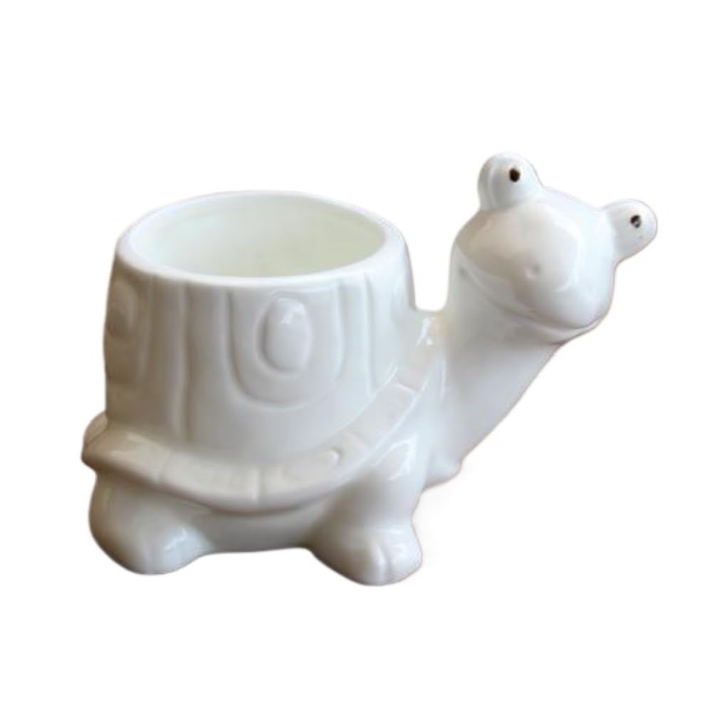 Ceramics Succulent Pot Animals Planter/Plant/Flower/Bonsai Pot Ornament for Herb, Succulent,Cactus Container for Home Balcony Desk Decoration (Turtle)