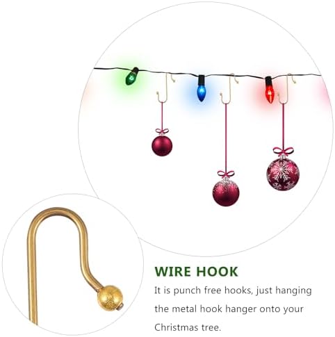 ibasenice 40Pcs 40Pcs Metallic S-Shaped Xmas Hanging Hooks with Beads Multi-Functional Ornament Hangers for Christmas Tree Decorations Party and Home Use