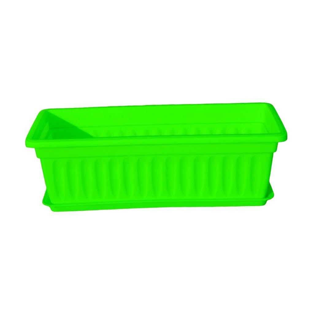 Sdlnklm Rectangular Planter Box for Gardening on Balcony Or Deck, Green