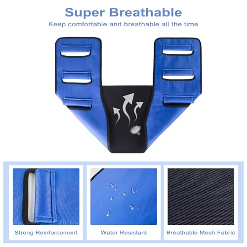 Transfer Belt Transfer Sling - Padded Gait Belt - Heavy Duty Patient Lift, Mobility Standing and Lifting Aid for Disabled, Elderly, Injured - Safely Move from Bed and Wheelchair (Blue) - color: Blue 2
