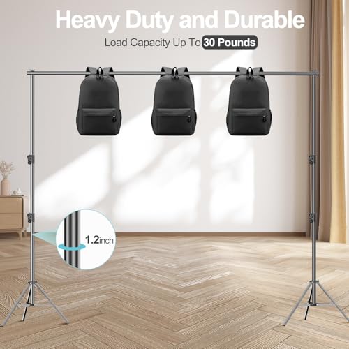 EMART Heavy Duty Background Stand, 9.2 x 10ft Adjustable Backdrop Support System Kit with Carry Bag for Photography - size: 10ft X 9.2ft