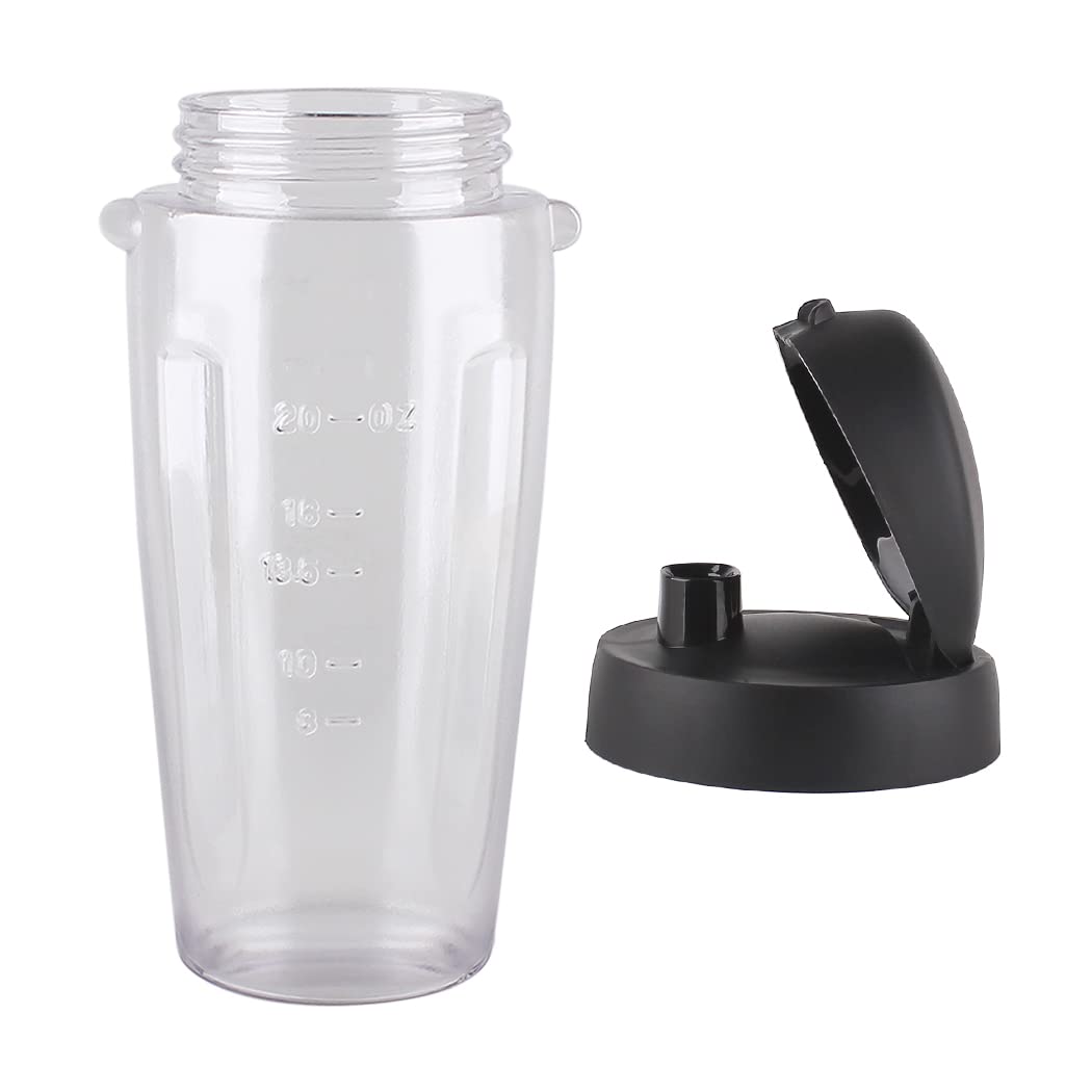 Joyparts 2PCS Replacement Parts Cups with Lids 20oz Smoothie Bottle ， Compatible with Oster Classic Series Blender
