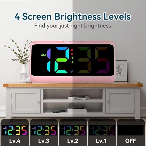 Netzu Loud Alarm Clock for Heavy Sleepers Pink