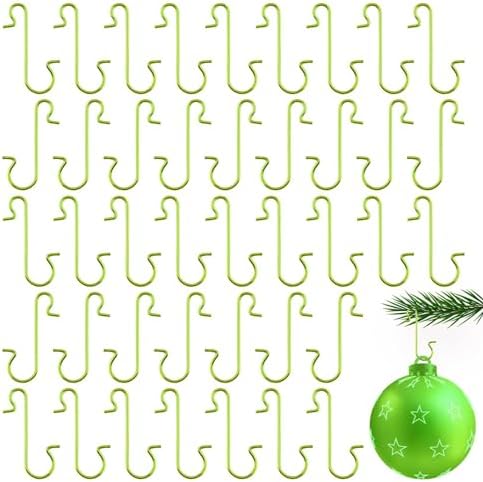 100 Pcs Christmas Tree Ornament Hooks Metal S Shaped Hanging Hook Holder Christmas Ball Pendant New Year Party Decoration Party Hooks