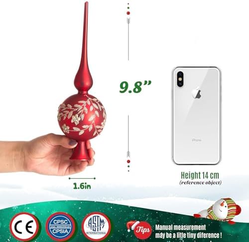 Glass Spherical Christmas Tree Topper 12"