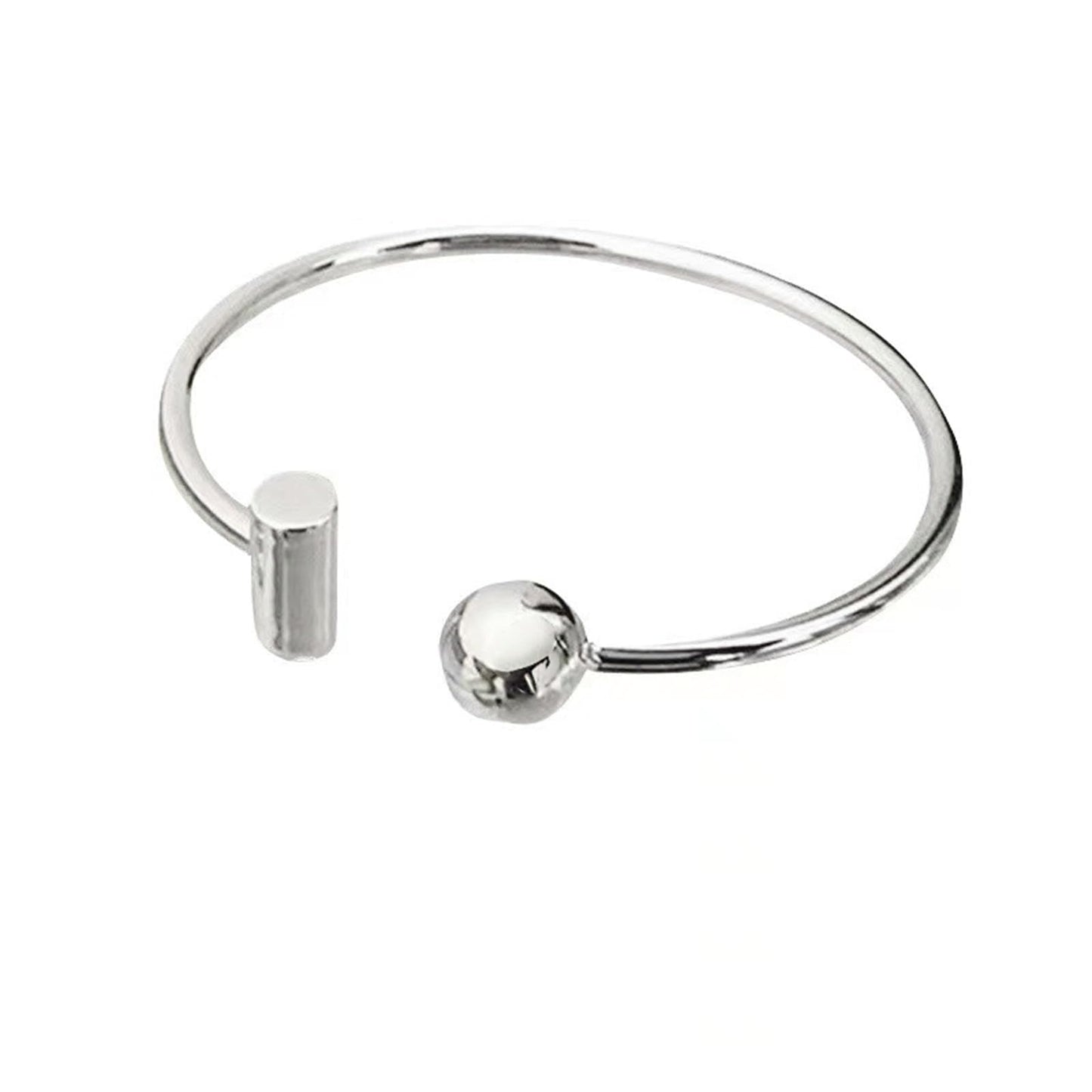 Handmade 925 Sterling Silver Bangle Bracelets For Women T-Shaped Open Cuff Bangles Simple Silver Bangle Bracelets Open Adjustable Bangles For Women Stackable Minimalist Bangle Jewelry Gifts For Women