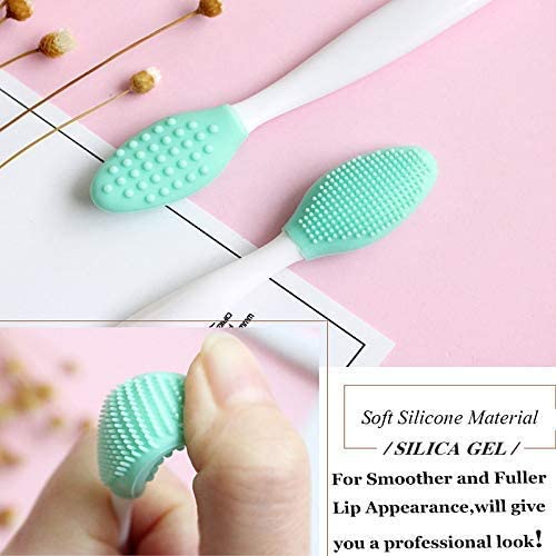 Lip Scrub Brush,Lip Scrubber Exfoliator,Double-Sided Silicone Exfoliating Tool,Gentle Lip Exfoliator Scrubber Brush for Smooth,Soft,Bright,and Healthy Lips(6 PCS)