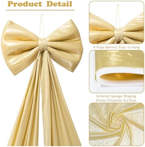 Hismir Christmas Tree Topper Bow，67x16in Extra Large Room Decor Ribbon Bow