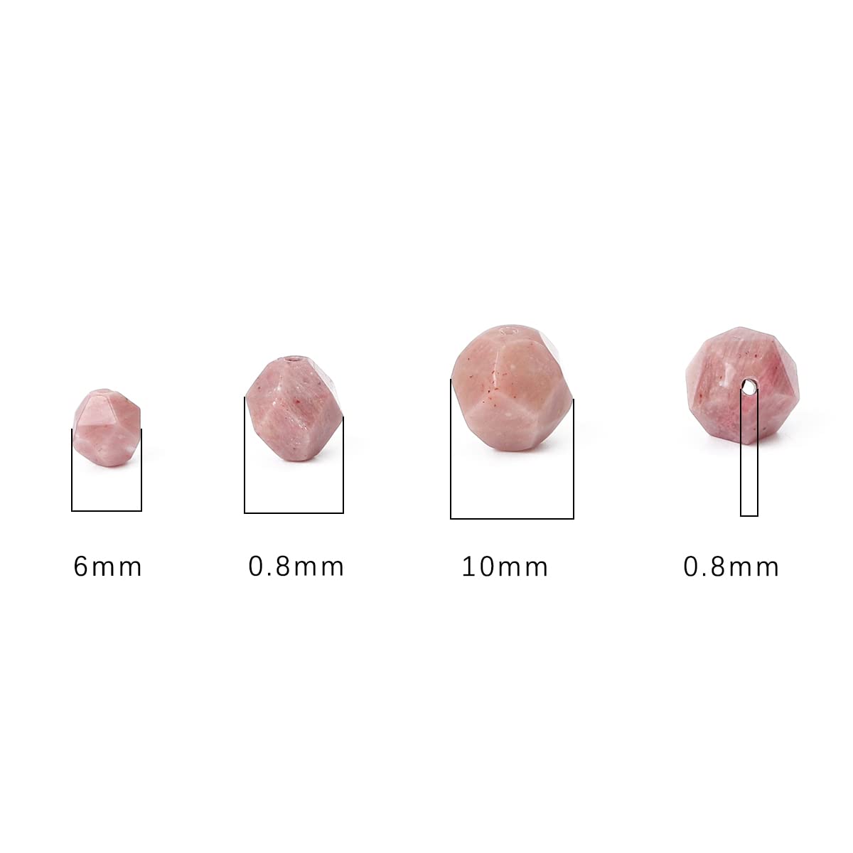 BEADIA Faceted Natural Red Wood Marble Stone Round Beads 6mm 36cm/Strand for Jewelry Making