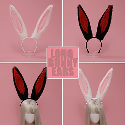 Faylay Cosplay Women Plush Furry Bunny Ears Headwear Accessory Rabbit Headband - color: Hbc-2-white