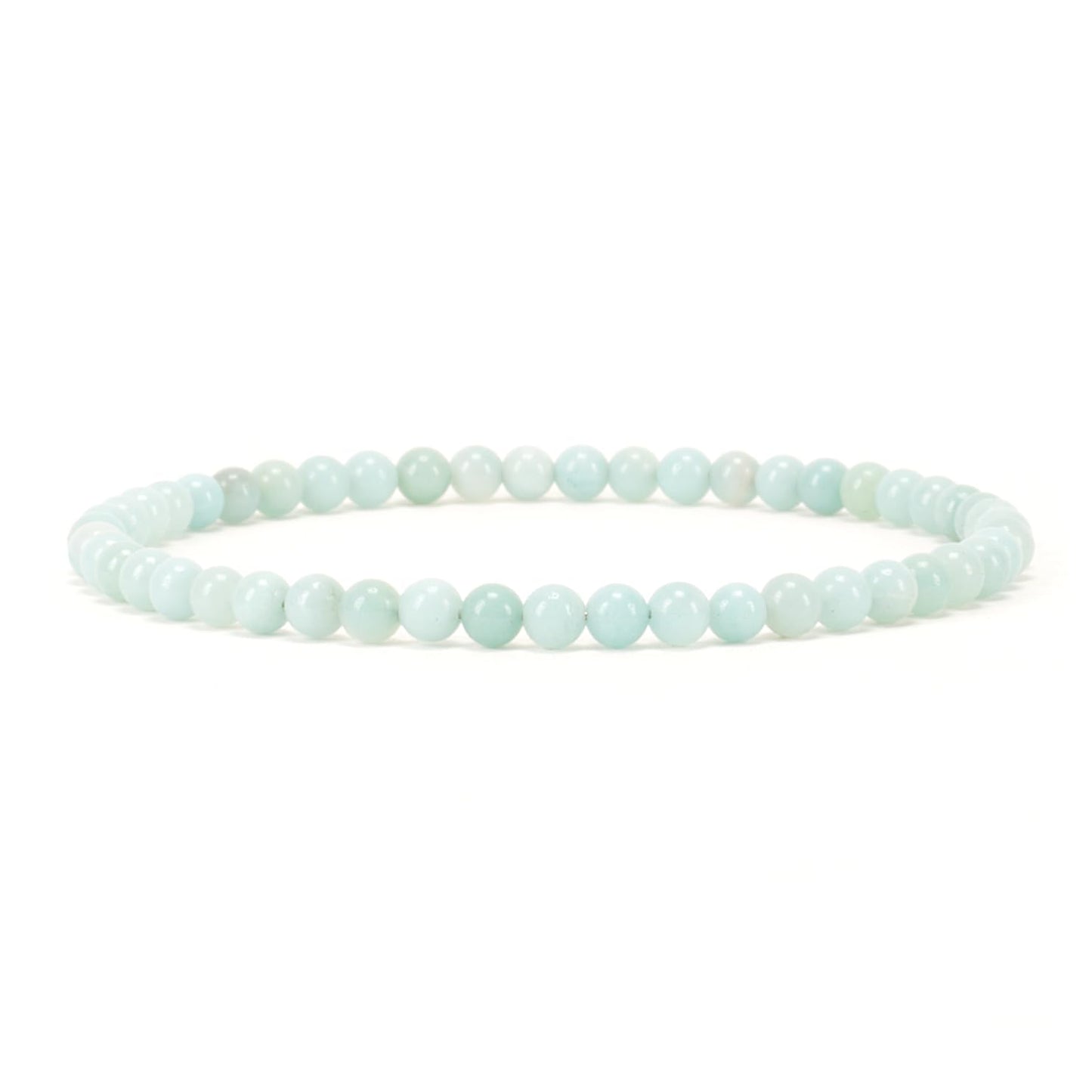 Cherry Tree Collection - Small, Medium, Large Sizes - Gemstone Beaded Bracelets For Women and Men - 4mm Round Beads (Amazonite, Small)