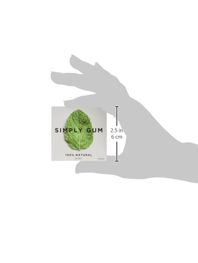 SIMPLY Gum Variety Pack (Assorted Flavors), Plastic-Free Natural Chewing Gum, 6 pack (90 pieces) | Vegan, Kosher, Non GMO, Aspartame Free and Sorbitol Free