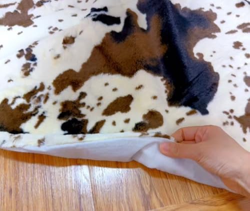 Cow Print Christmas Tree Skirt, Western Cowhide Faux Fur Tree Decorations Mats for Home Party Decorations(24Inch,60CM)