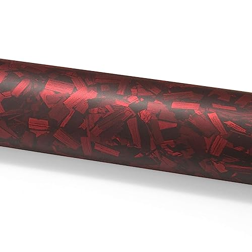 60"x240" (5FTx20FT) PET Marble Forged Carbon Fiber Textured Matte Red Vinyl Wrap Auto Car Sticker Decal Film Sheet Bubble Free Air Release Technology with Tool Kit - size: 60"x240" (5FTx20FT)