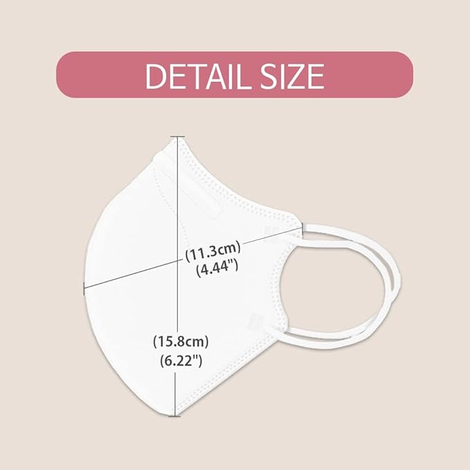 [10 Pcs] Korea Face Mask for Adults – Bird Beak type 2D Protective Health Face Mask for Dust and Smoke – 4-Layer Protective Filter – Ideal Fit for Comfortable Wear - Beige