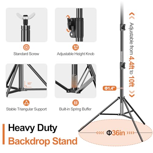 FUDESY 10x30ft Backdrop Stand Heavy Duty Adjustable Photography Background Support System with Angle Rotatable Connector, Spring Clamps, Sandbags, Ring Clips, Carry Bag for Photo Video Studio, Wedding - size: 10x30ft