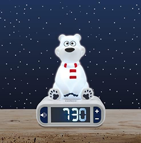 LEXiBOOK, Polar Bear Nightlight Alarm Clock, RL800PB