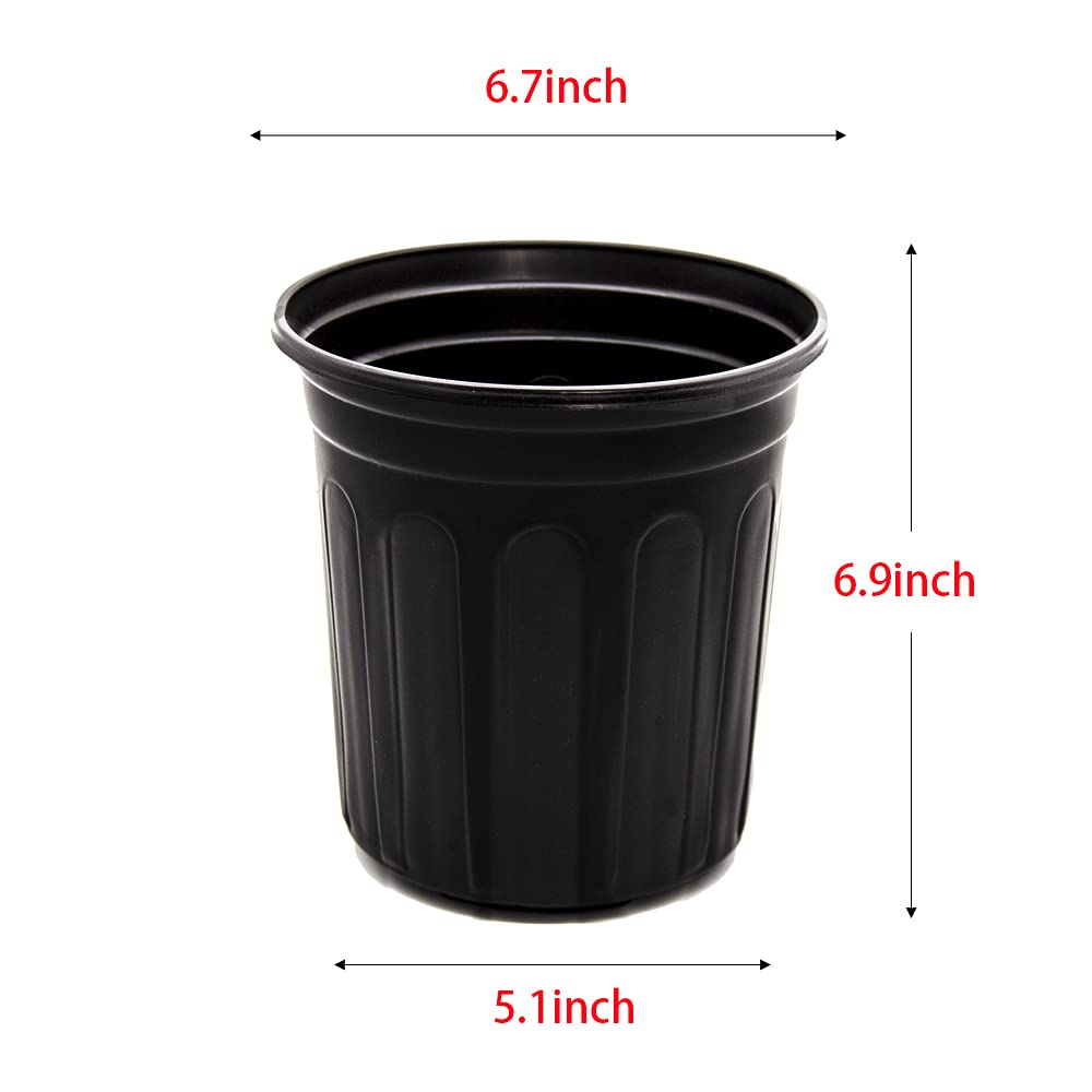 HECTOLIFE 50-Pack 1 Gallon Flexible Flower Plant Nursery Pots, Thickened Soft Plastic Seed Starting Container for Succulents, Seedlings, Cuttings, Transplanting,(Black)