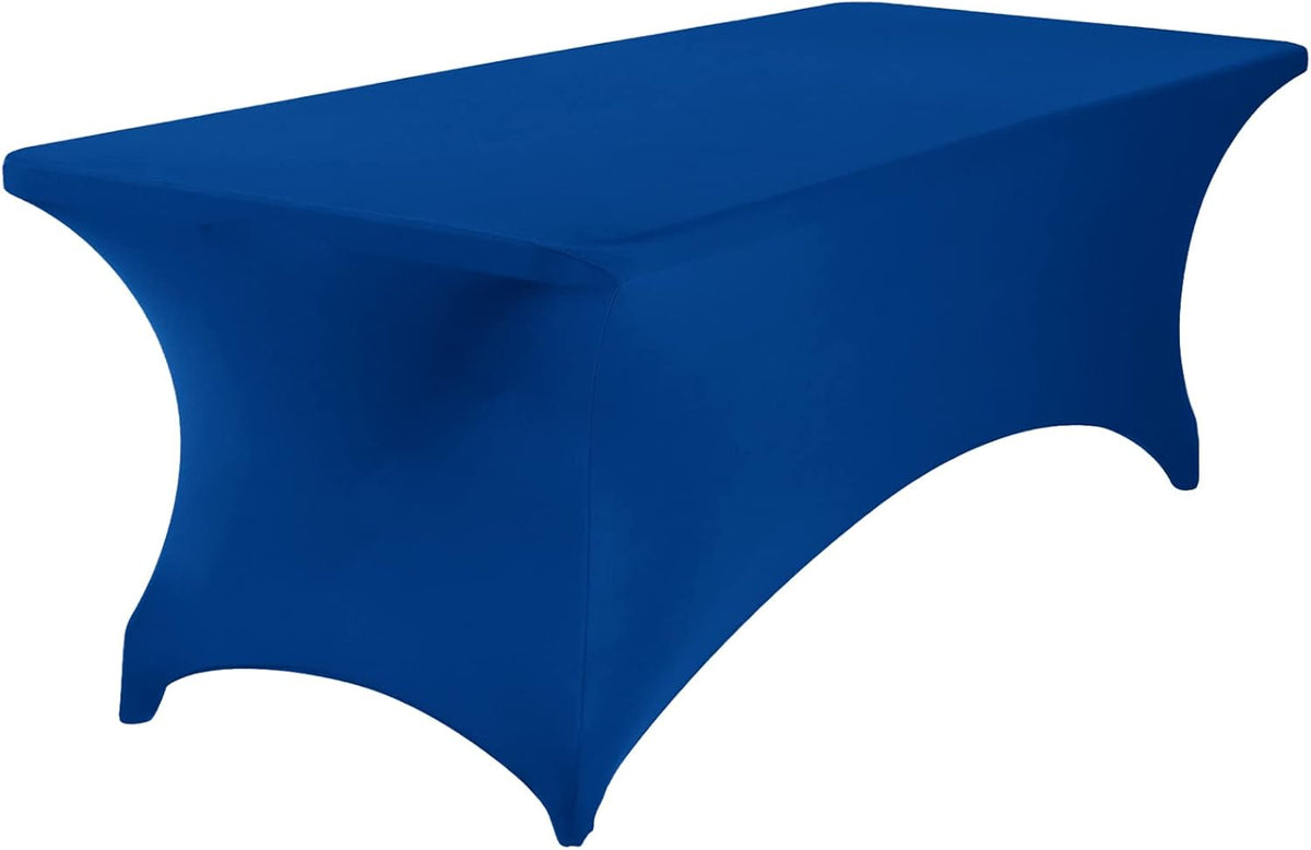 4Pack Spandex Waterproof Table Covers 8ft，Spandex 8ft Waterproof Table Cover for Party,Wedding, Banquet, and Events(Classicbule)