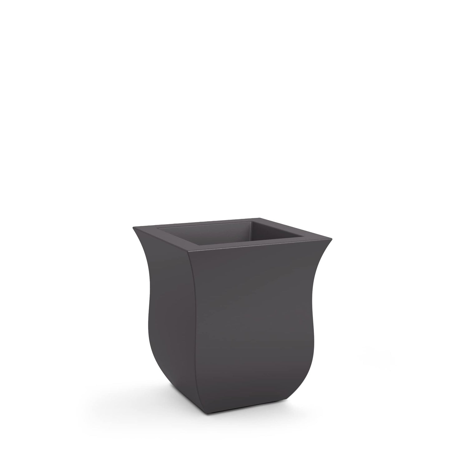Mayne Valencia 16x16 Modern Polyethylene Resin Square Planter in Graphite Gray