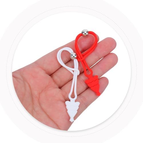Garneck 8pcs Silicone Adjustable Christmas Tree Hooks Non-Slip Ornament Hangers for Hanging Decorations Reusable Cable Ties for Baubles Wreaths Cord Management Weatherproof Organizers for