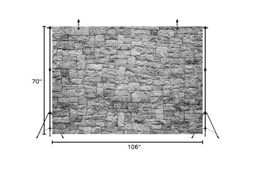 BELECO 9x6ft Fabric Dark Brick Stone Wall Backdrop Gray Rock Stones Texture Old Wall Background Medieval Castle Wall Party Decorations Banner Knight Party Supplies Photoshoot Props - size: 9x6ft