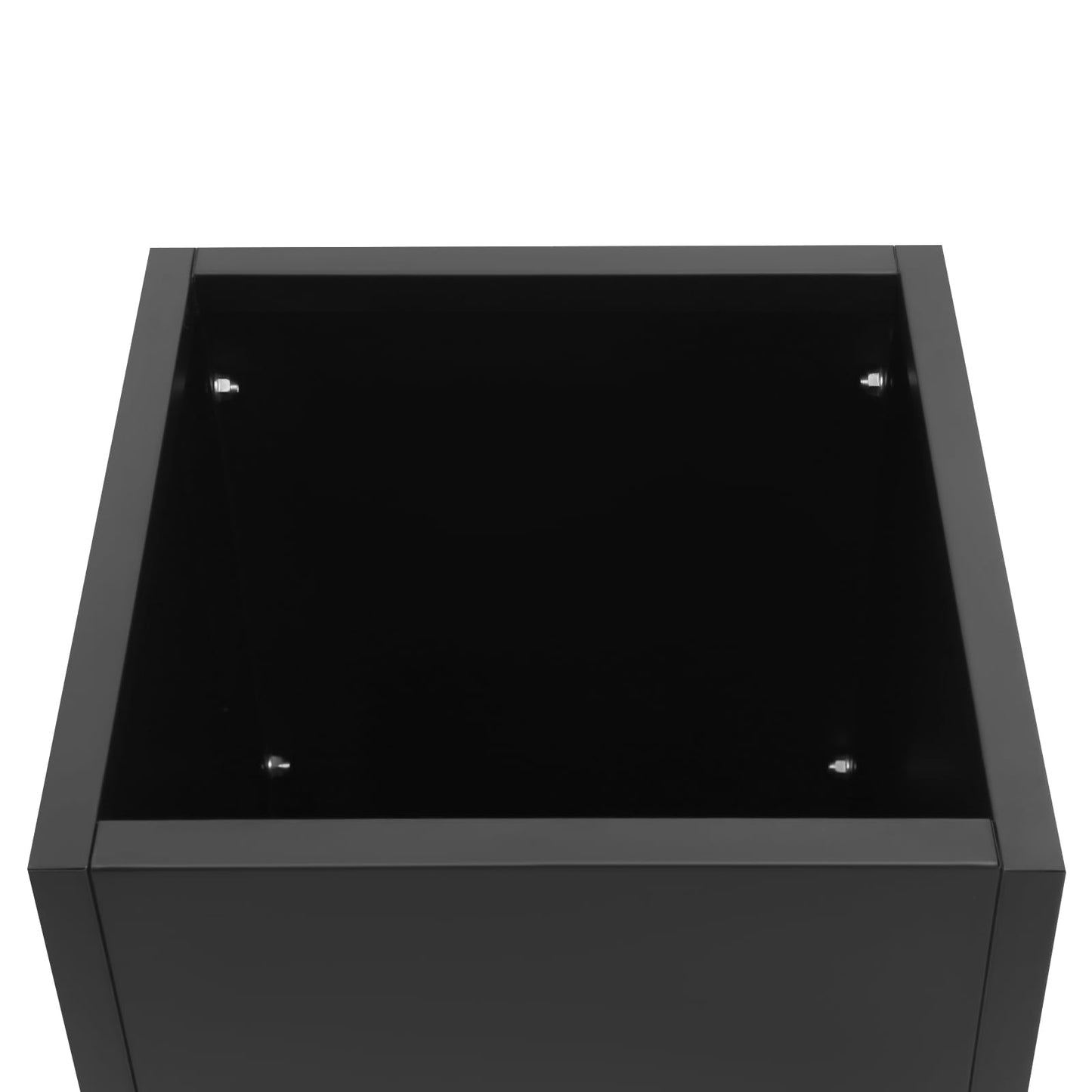 DYRABREST Large Metal Planter Box, Heavy Duty Tall Outdoor Garden Planters Patio Deck Yard, Modern Rectangular Flower Pot for Plants Vegetables (Black)