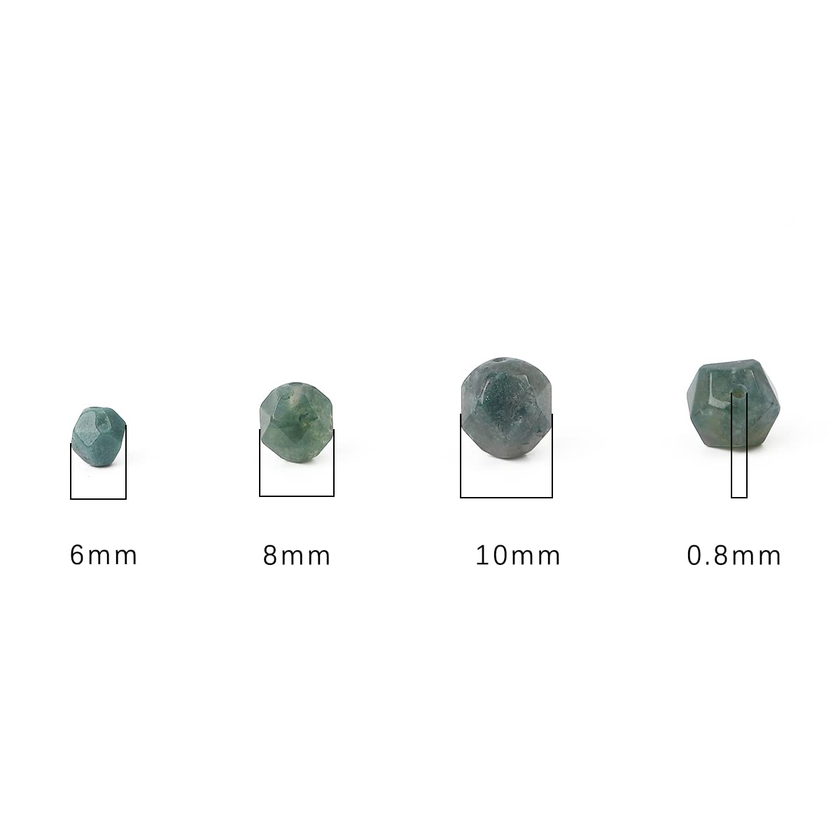 BEADIA Faceted Natural Moss Agate Stone Round Beads 8mm 36cm/Strand for Jewelry Making