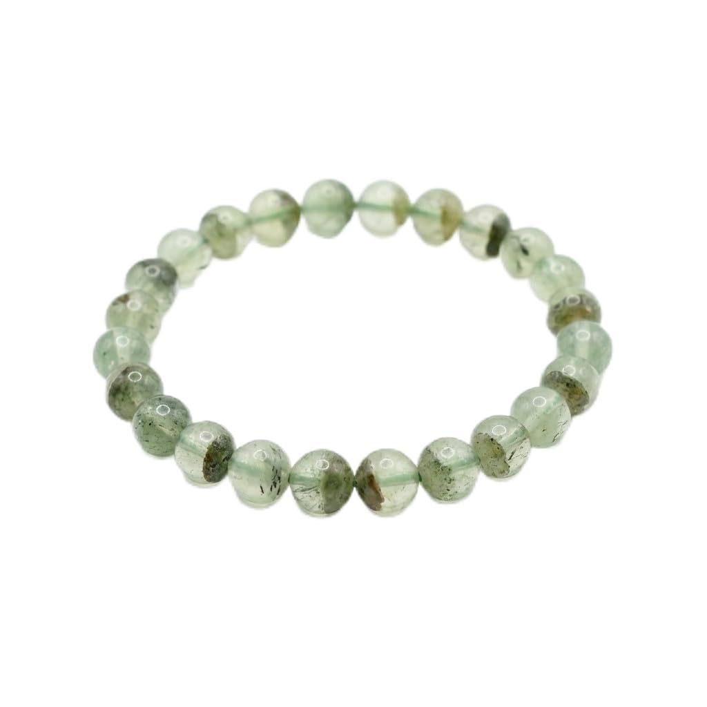 The Vida Handmade AAA+ Quality Crystal Stretch Elastic Bracelet - Nature Gemstone - Jewelry Gift - Holiday Gift - For Women & Men (Prehnite)