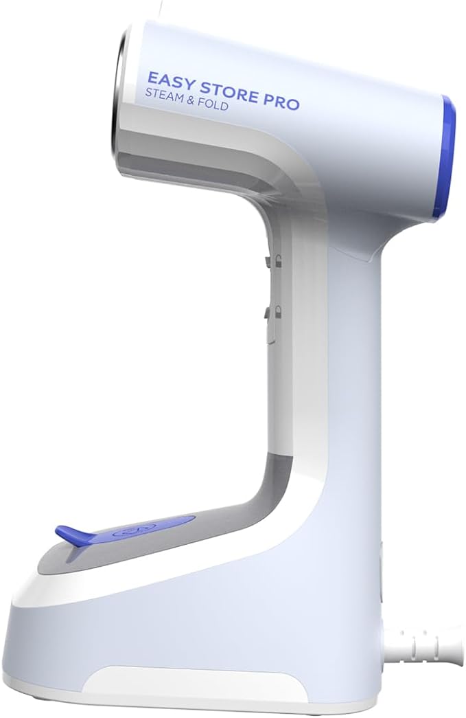 BLACK+DECKER Easy Store Pro Foldable Steamer, GS0311-1PD, 45-Second Heat Up, Extra Long Power Cord & Lint Remover Attachment, Powerful Steam Performance for Clothes, Drapes & Upholstery