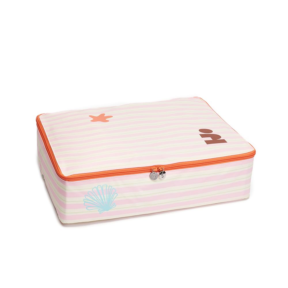 Tagi Star Travel Storage Bag, Packing Cubes Luggage Organizer with Double Zipper, Extra Large, Berry Stripes