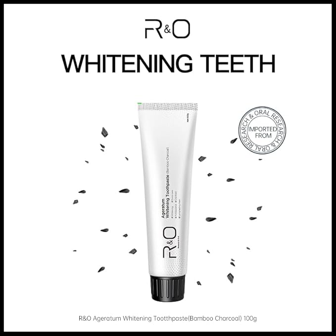 R&O Ageratum Whitening Toothpaste with Bamboo Charcoal, 3.53 oz - Great for Teeth Whitening, Reduces Plaque, Removes Stubborn Stains, Promotes Oral Health, Long - Lasting Fresh Breath (3)