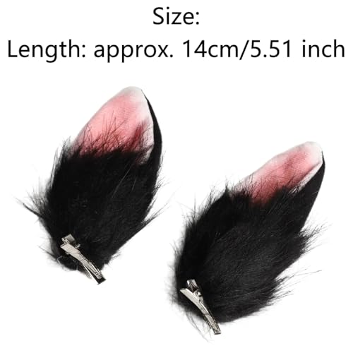 Easter Bunny Ears Hair Clips Rabbit Ear Headwear for Halloween Carnival Party Black White One Size - color: Black White