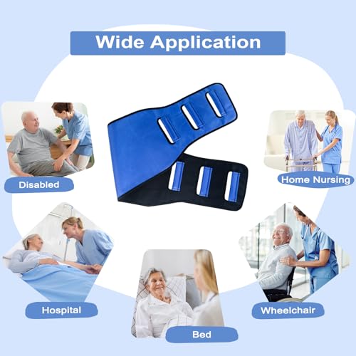 Transfer Belt Transfer Sling - Padded Gait Belt - Heavy Duty Patient Lift, Mobility Standing and Lifting Aid for Disabled, Elderly, Injured - Safely Move from Bed and Wheelchair (Blue) - color: Blue 2