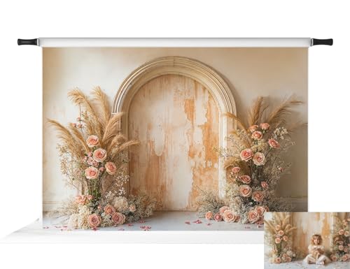 Kate Mother's Day Spring Boho Arch Wall Floral Backdrop Photo Background Studio Props,10x8ft - size: 10x8ft