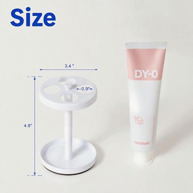 White Stainless Toothbrush Holder Stand: Rustproof Bathroom Countertop Organizer, 4 Ventilated Slots Hold Manual Toothbrushes, Razor