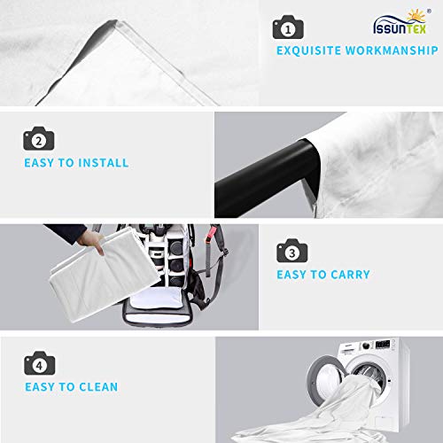 ISSUNTEX 10X12 ft Background Muslin Backdrop, Photo Studio, Collapsible High Density Screen for Video Photography and Television-White - color: White, size: 10X12 ft