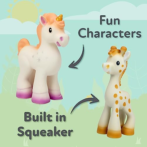 Nuby Jackie The Giraffe Natural Rubber Teether - 3+ Months - Baby Teething Toy