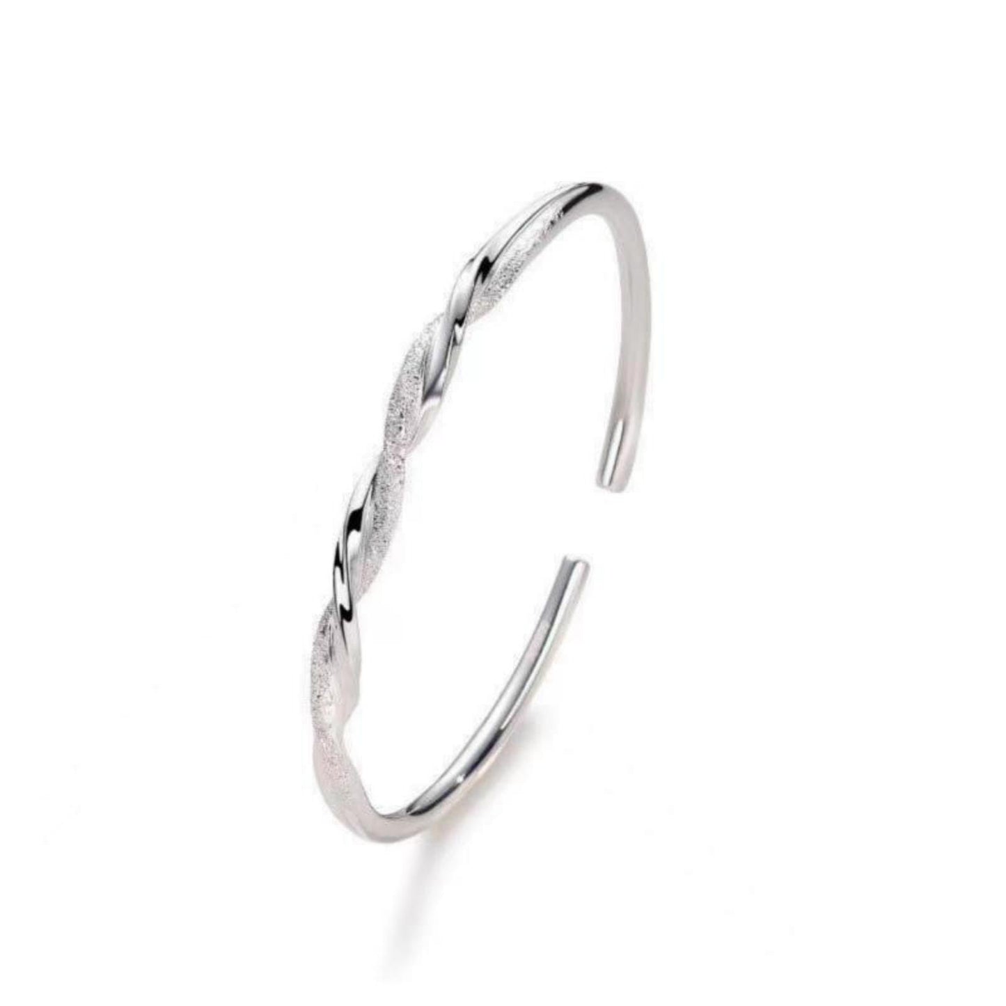Handmade 925 Sterling Silver Bangle Bracelets For Women Mobius Knot Bracelets Twist Wave Wrap Bracelets High Polished Glitter Cuff Bangles Adjustable Open Bangles For Women Minimalist Jewelry Gifts