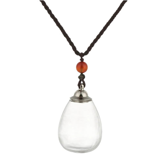 925 Sterling Silver Blood Vial Necklace For Women and Men - Glass Pendant Perfume Bottle - Water Container Jar Necklaces For Liquid Oil Diffuser Jewelry