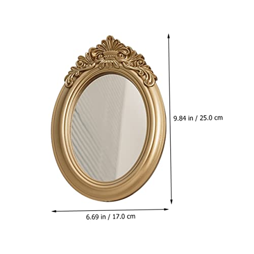 Retro Mirror Adornment Gold Trim Mirror Tray Perfect for Photography Props and