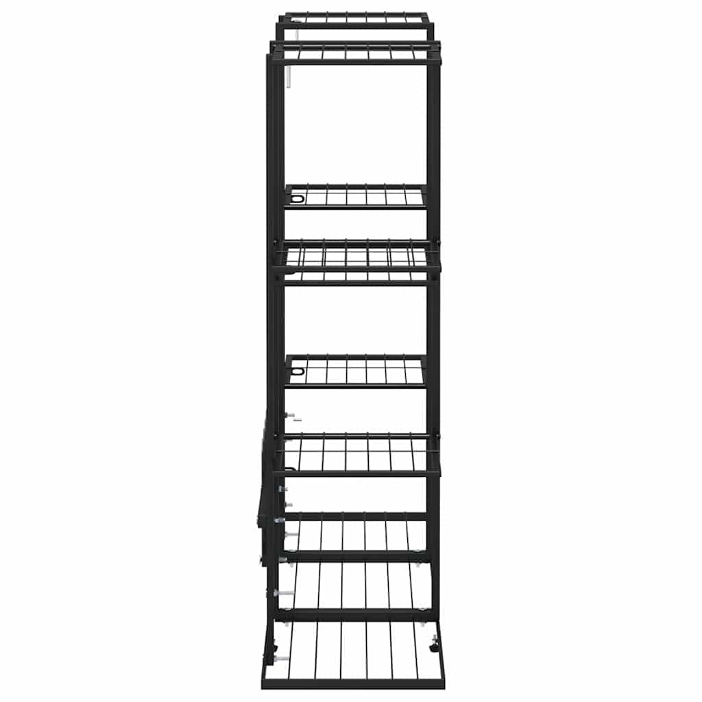 ZXQVLMRS Rectangular Metal Flower Stand, 3-Tier Iron Plant Shelf for Indoor and Outdoor Home Garden Decoration, Black Tiered Display Rack
