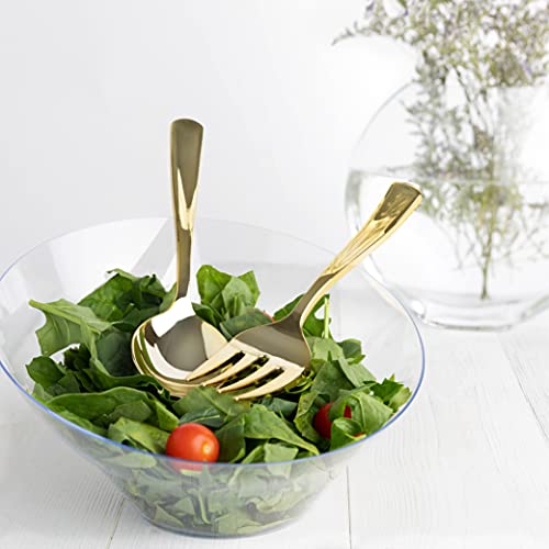 Plasticpro Disposable Plastic Gold Serving Utensils 6 Forks & 6 Spoons Durable Heavy Duty Premium Serving Utensils Gold 6 Sets - color: Gold
