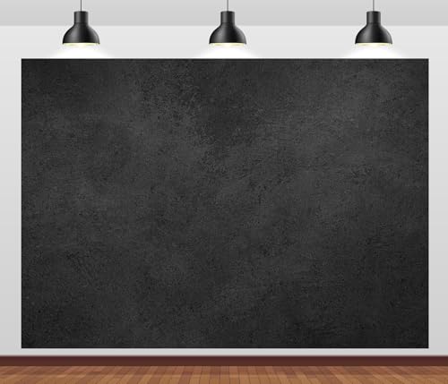 BELECO 6x6ft Fabric Solid Black Wall Backdrop Rough Stone Concrete Texture Black Wall Background for Party Decorations Banner Photoshoot Props - size: 6x6FT