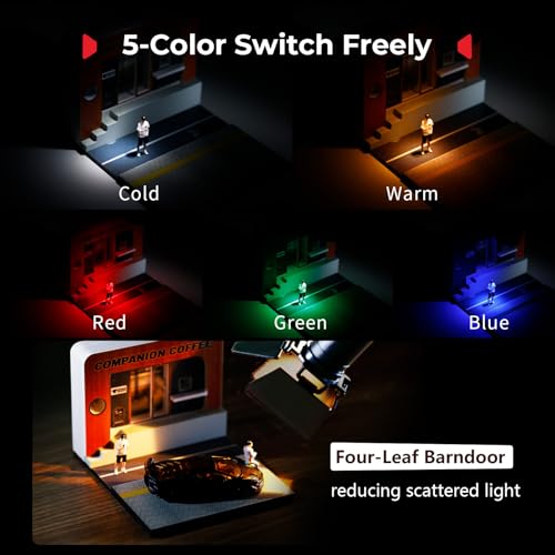 SmallRig RM 03 Macro Photography LED Light, Adjustable Beam Angle, 5 Colors CRI95 TLCI92, Bendy Light for Camera with Cold Shoe Adapter, Clamp, Diffuser, Spotlight, Barndoor, Gobos, IP54 Rating - 5480 - color: RGB