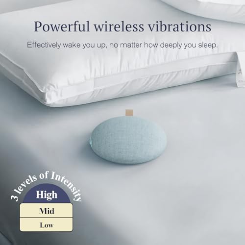 ANJANK Super Loud Alarm Clock with Wireless Bed Shaker, Vibrating Dual Alarm with Light Wake Up for Heavy Sleepers & Hearing Impaired, 9-Color Night Light, 8 Sounds, 0-100% Dimmer, USB Charger