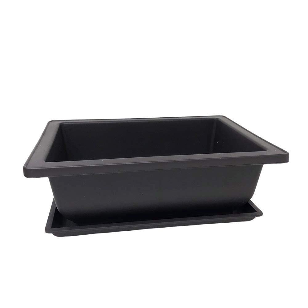 Bonsai Training Pots Humidity Trays - Built in Mesh 8-Inch Large Planters + Made from Durable Shatter Proof Poly-Resin, 9 Pack Pot Set
