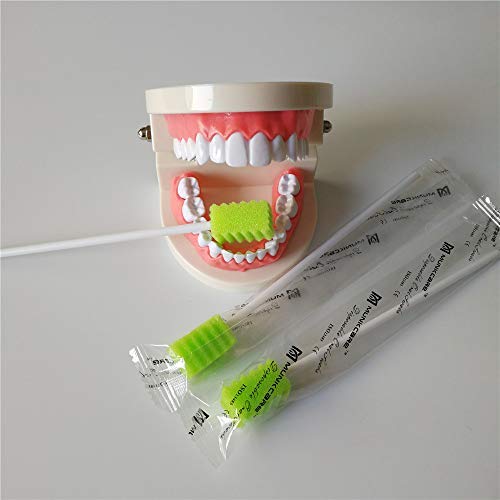 Treated Dentifrice Oral Swabs- Dental Swabs Mouth Cleaning Sponge Swabs (250pcs, Fruit Green)